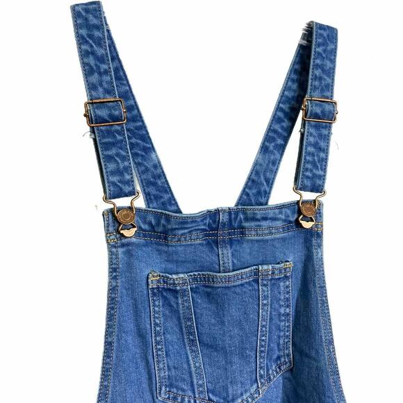 Old Navy Women Overalls Distressed Boyfriend Jean Denim Cotton Bibs Carpenter 14 - Picture 2 of 8